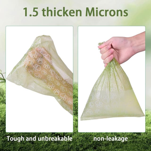 Detalle de Qiookioo Poop Bags Rolls 256 Count (9x13 inches) – Thickened Leakproof Green Bags with Lavender Scent