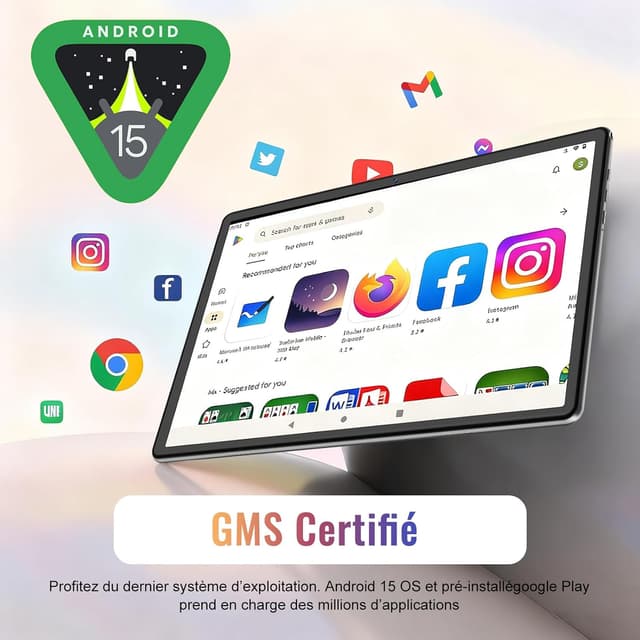 Thumbnail 2 de Android 15 Tablette 10 Pouces 30Go RAM 64Go ROM