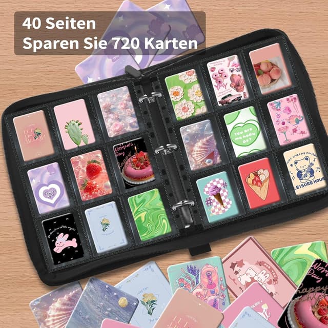 Thumbnail 6 de JUSONEY Sammelalbum Karten 720 Fächer Grau