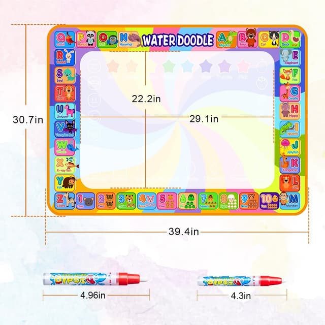 Detalle 2 de Water Doodle Magic Mat 100 x 78cm water drawing mat 🎨