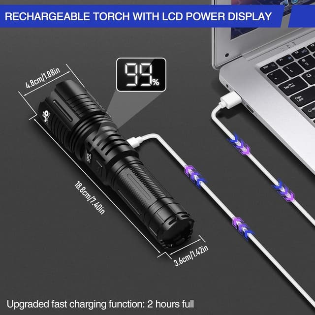 Detalle 2 de JAY-PARK F88 5000mAh Tactical Torch