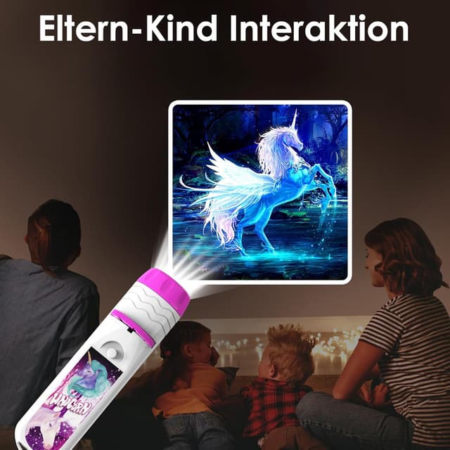 Detalle de Pup Go Kinder Projektor-Taschenlampe Einhorn (ab 3+) mit 3 Disks und 24 Bildern