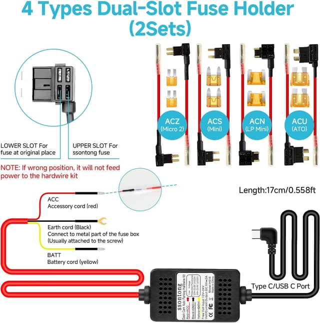 Detalle de Dash Cam Hardwire Kit 13ft USB-C cable