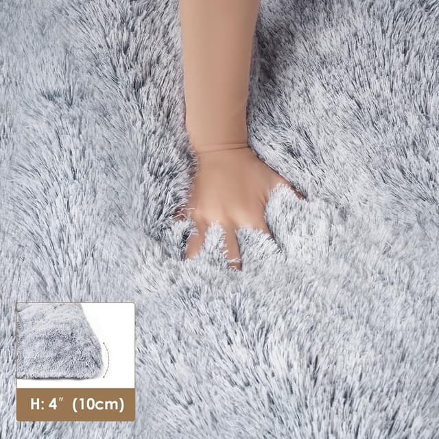 Detalle de EHEYCIGA Fluffy Small Dog Crate Bed (Calming Anti-Anxiety) Grey, 60x45x7.5cm