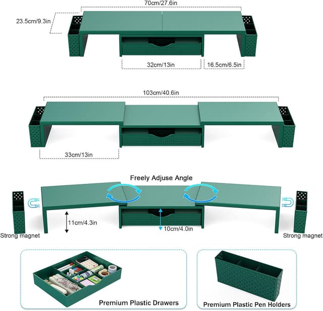 Thumbnail 4 de Spacrea Metal Desk Organizer with Drawer 1