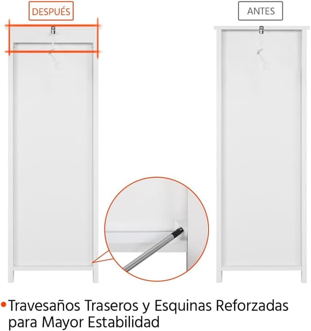 Thumbnail 6 de Yaheetech Armario de baño 4 Cajones 30x30x82cm