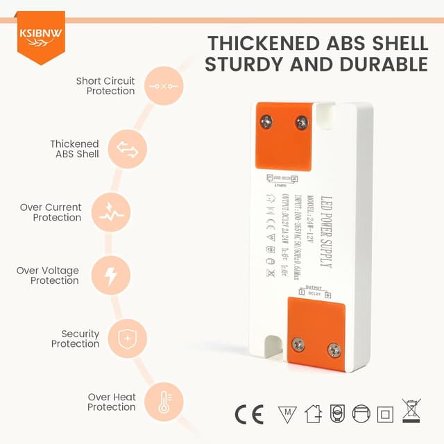 Detalle de KSIBNW Trasformatore 220V→12V per LED slim 2A (24W)