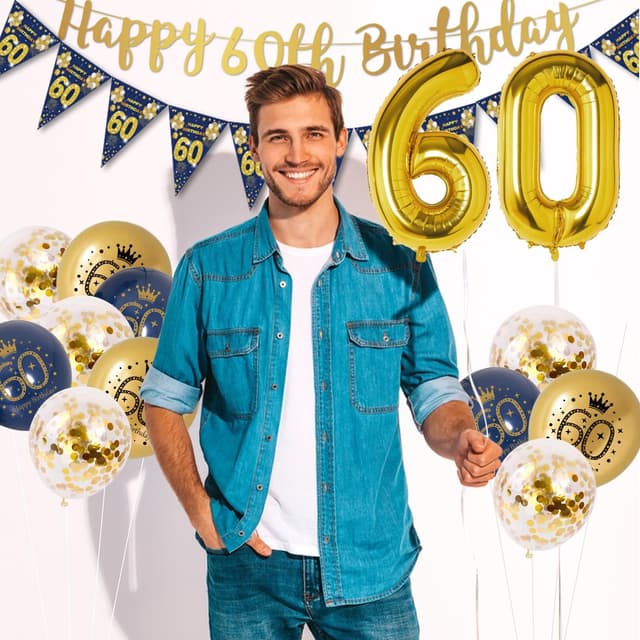 Thumbnail 6 de 60th birthday decorations 1.5m banner set