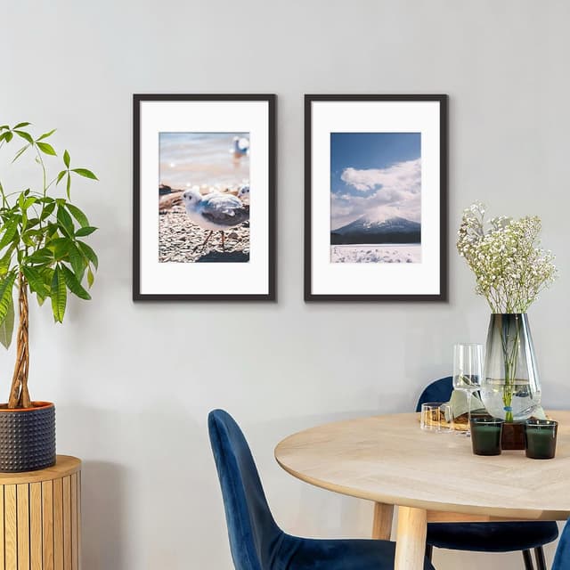 Detalle de Tinkeps 4 Pack 40x60cm Black Picture Frame (Engineered Wood & Plexiglass) for A3 Prints