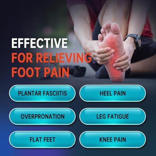 Detalle de PCSsole plantillas ortopédicas para espolón calcáneo y pies planos (soporte de arco de 3,5 cm)