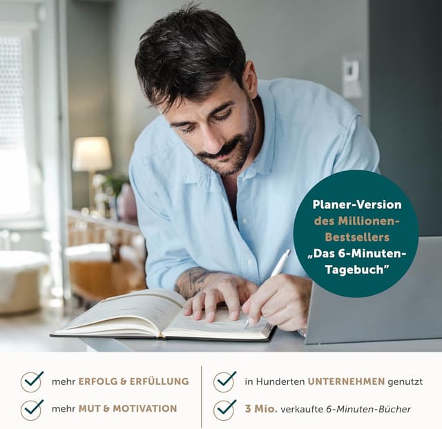 Detalle 2 de 6âMinuten Erfolgsjournal Tagesplaner 2026 đ