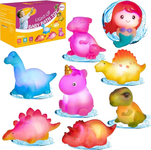 Detalle de HOYIBO Baby Bath Toys 8-pack floating light-up set
