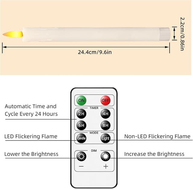 Detalle 2 de AiiBowy Bougies LED sans flamme 6 pièces