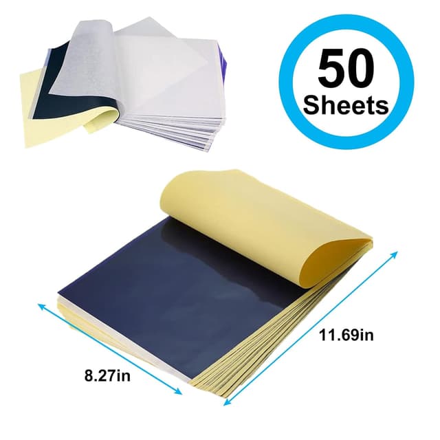 Detalle 2 de LEAYOKA Tattoo-Transferpapier (A4, 50 Blatt) mit 4-Schicht-Matrizen für Tattoo-Übetragung