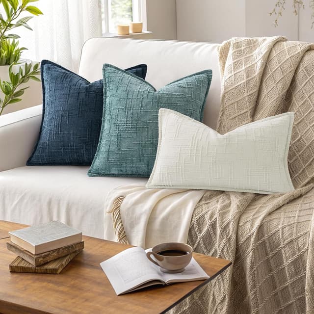 Detalle 1 de DecorUhome Chenille Throw Pillow Covers 22x22