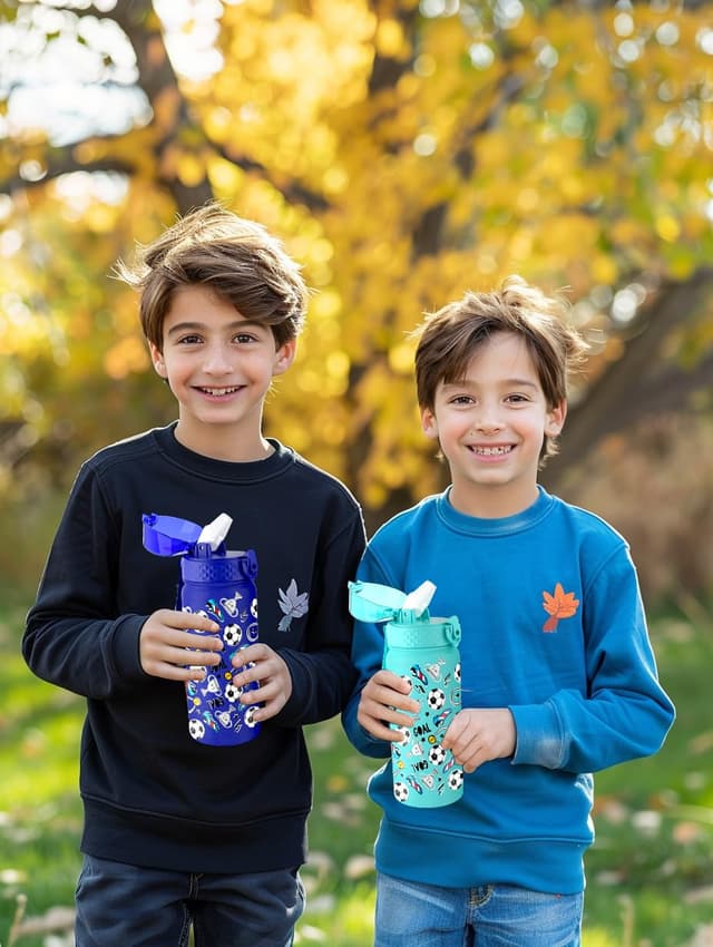 Thumbnail 6 de Goppus Kinder-Wasserflasche 550 ml mit Strohhalm, vakuumisoliert (Edelstahl, BPA-frei)