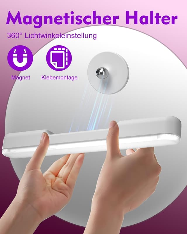 Detalle de LED Schminktisch Beleuchtung – dimmbares Vanity-Mirror Licht, 4000-mAh Akku (kabellos)