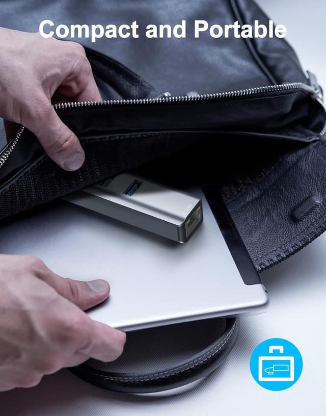 Thumbnail 6 de ABLEWE USB-C to Ethernet Adapter (4-in-1) with RJ45 Gigabit LAN + USB 3.0 Ports