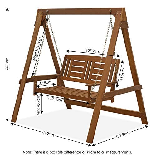 Detalle 2 de Furinno Tioman Columpio de madera para porche, natural