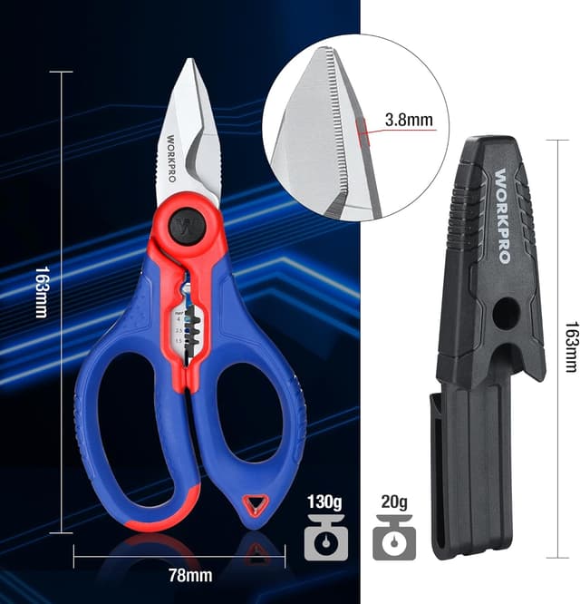 Thumbnail 1 de WORKPRO Ciseaux d'électricien 163 mm ✂