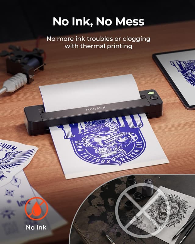 Thumbnail 6 de MUNBYN ITP06 Tattoo Drucker 300 DPI đź–¨
