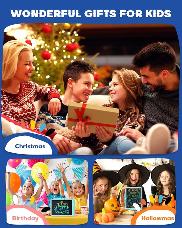 Thumbnail 6 de Bravokids 10-Inch LCD Writing Tablet for Ages 3–6 (Blue) — Reusable Doodle Board