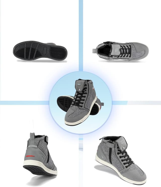 Detalle de KEMIMOTO Scarpe Moto Uomo casual con zip laterale e cambio marcia