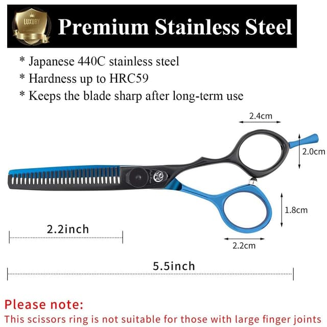 Detalle 2 de Purple Dragon Blaue Haarschere 5,5 Zoll