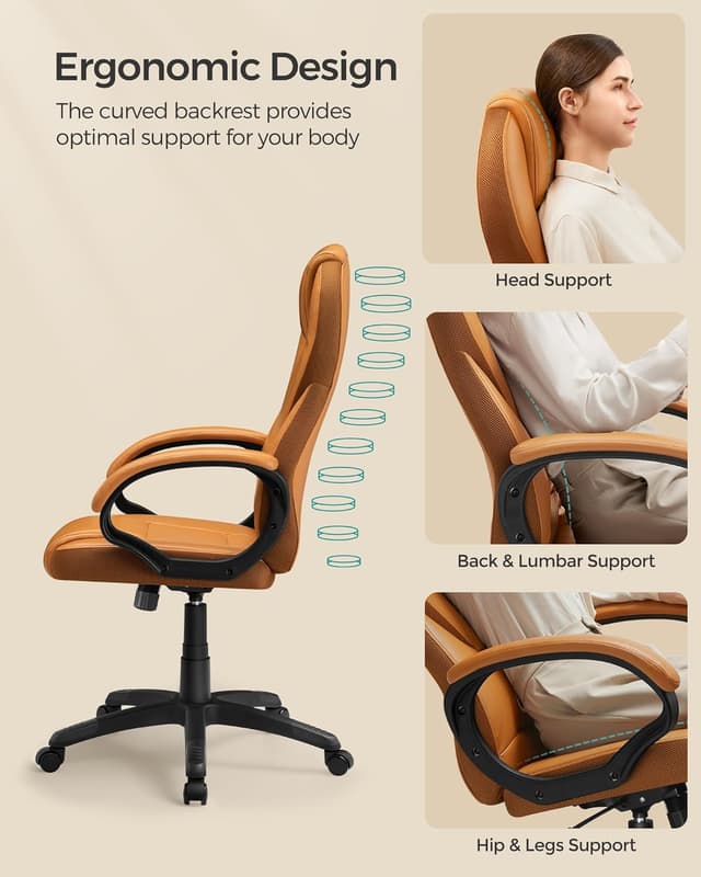 Thumbnail 4 de SONGMICS Ergonomic Swivel Chair 44–54 cm