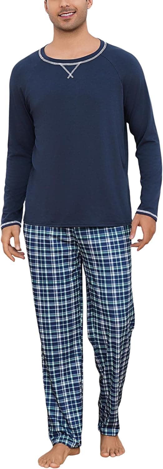 Detalle de Litherday Pijama Hombre Invierno Algodón 2 Piezas