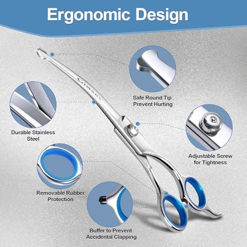 Thumbnail 7 de Gimars 4CR tijeras de peluquería canina 6 en 1 (acero inoxidable, punta redonda de seguridad)