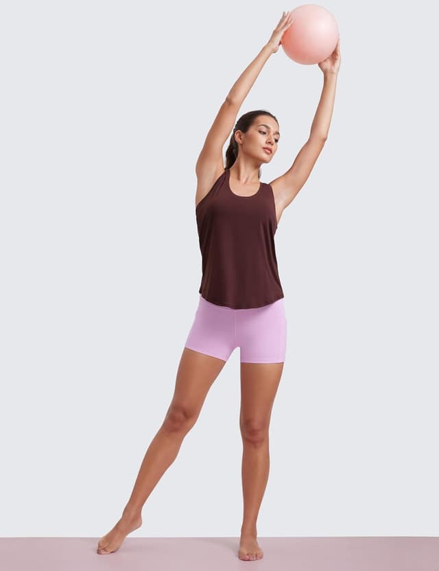 Detalle de CRZ YOGA Canotta da donna in cotone pima con incrocio dietro per palestra e uso quotidiano