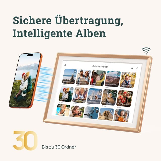 Detalle 2 de ARZOPA D14 14 Zoll Metall Digitaler Bilderrahmen mit Touchscreen & kostenlosem Cloud Storage