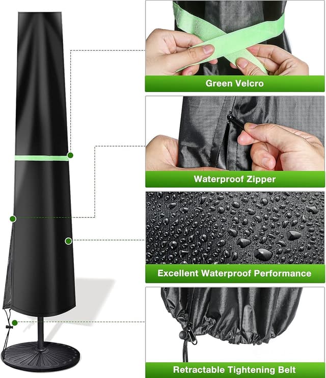 Thumbnail 4 de Cantilever Parasol Cover 190x30/50cm (Black) ☂