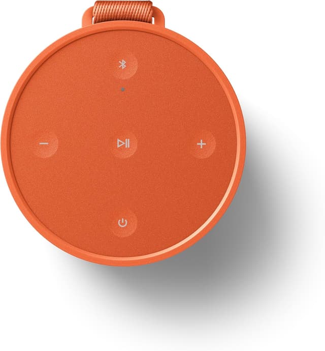 Detalle 2 de Bang & Olufsen Beosound Explore (Bonfire Orange) — enceinte Bluetooth portable étanche IP67, son True360 et jusqu’à 27 h d’autonomie