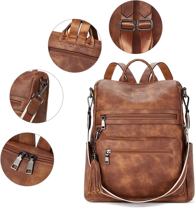 Detalle 2 de Telena Sac à dos élégant en cuir synthétique femme – sac à dos 2 en 1