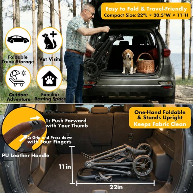 Thumbnail 6 de PAWZIDEA 4-in-1 pet stroller, 10 lb foldable