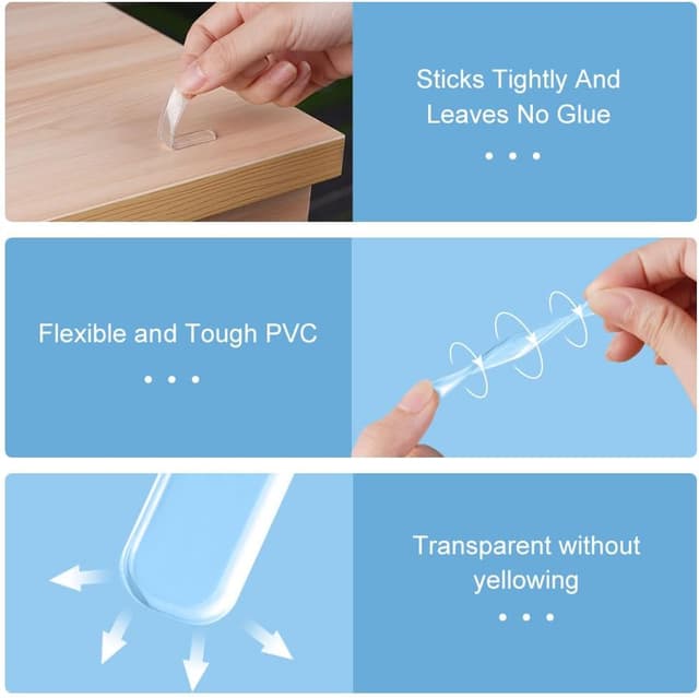 Detalle de Vicloon Paraurti per mobili in silicone trasparente adesivo, 8 pezzi (gommini ant’urto) 15 cm