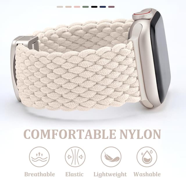 Detalle de DigiHero Braided Loop Apple Watch Strap with Magnetic Buckle (stretchy nylon) for 38–46mm