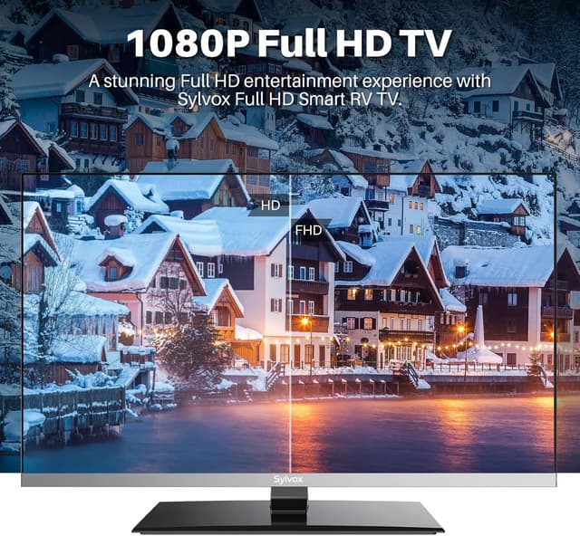 Detalle 2 de SYLVOX 32-inch 12V RV Smart TV with Built-in DVD Player (Google OS, 1080p FHD, WiFi & Bluetooth)