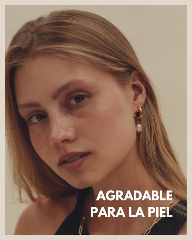 Detalle 2 de Pendientes Perla colgante 13,7 mm