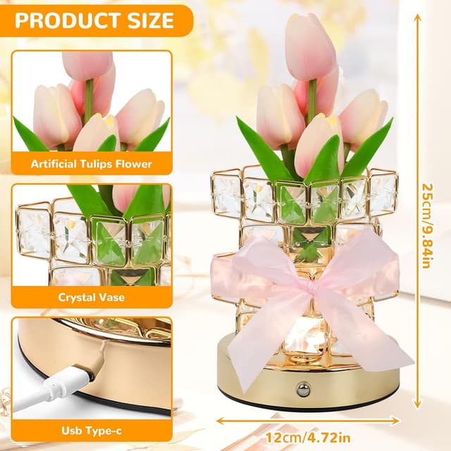 Detalle 2 de Mumisuto Nachtlicht Tulpen 12 x 24 cm