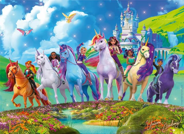 Detalle 2 de Ravensburger Kinderpuzzle Unicorn Academy – Einhorn-Puzzle für Kinder ab 8 Jahren (200 Teile im XXL-Format)