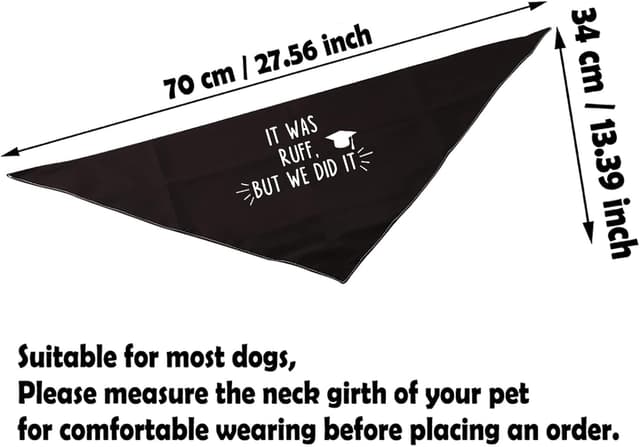 Thumbnail 2 de Graduation Dog Bandana "It Was Ruff, But We Did It"
