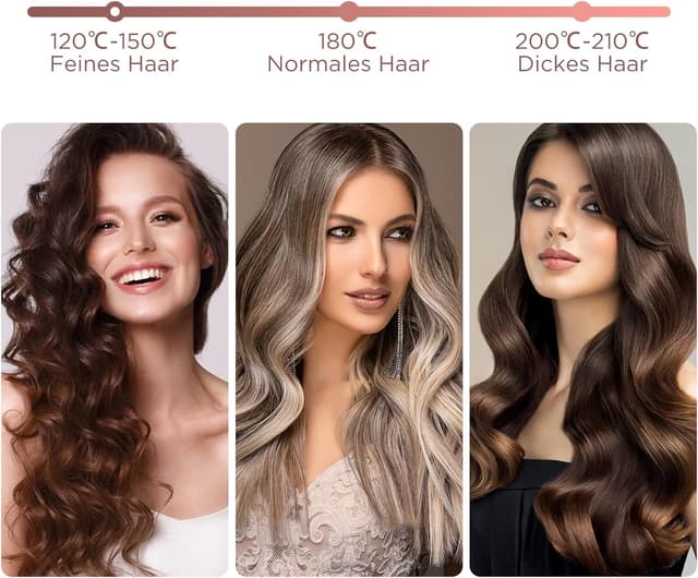 Detalle de PARWIN PRO BEAUTY automatischer 360° Rotierender Lockenstab mit LCD, 25 mm, Nano-Titan-Beschichtung – 120–210 °C