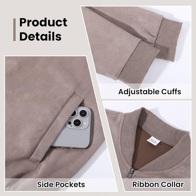 Detalle de Veste de bombardier légère Jywmsc pour homme (manteau léger et coupe décontractée) – printemps/automne