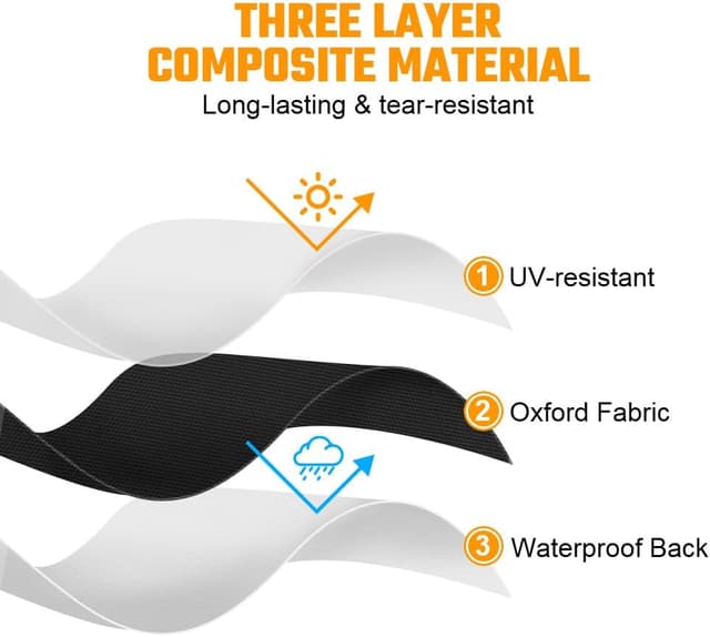 Detalle de flintronic Waterproof BBQ Cover for Gas Grills (76 x 66 x 110cm) – windproof, rip-proof & UV resistant