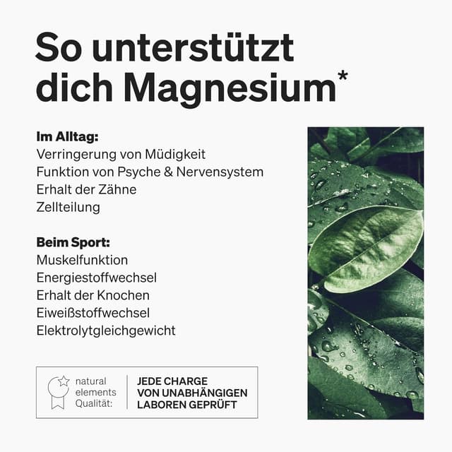 Thumbnail 4 de natural elements Magnesium Komplex 400 mg — Nahrungsergänzungsmittel 💊