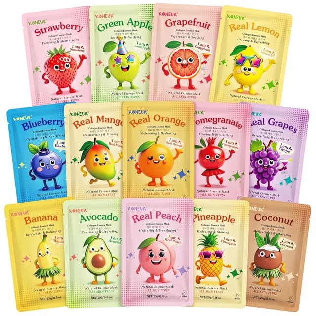 Detalle de 14 Pack Fruit Face Masks ๐งโ