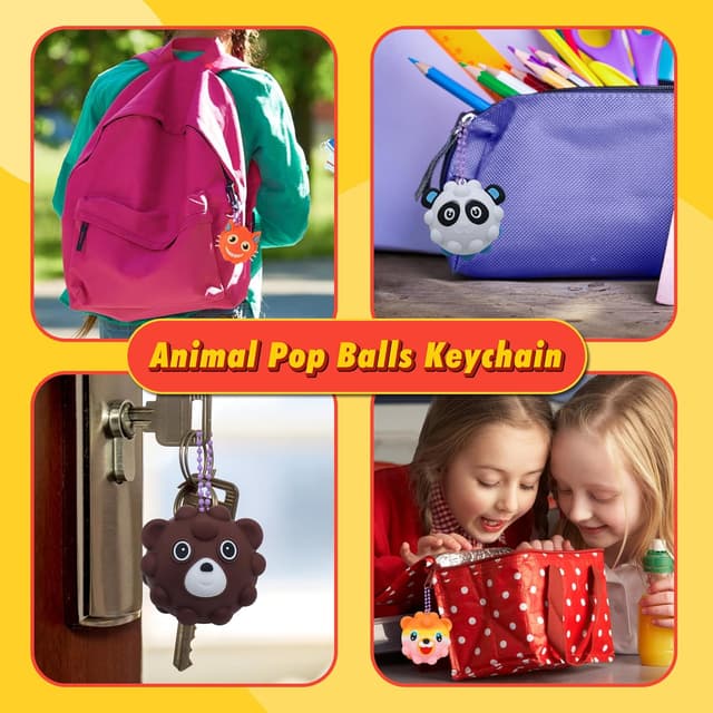 Detalle 1 de KissFree Animal Pop Balls, 24 Pack Fidget Toys